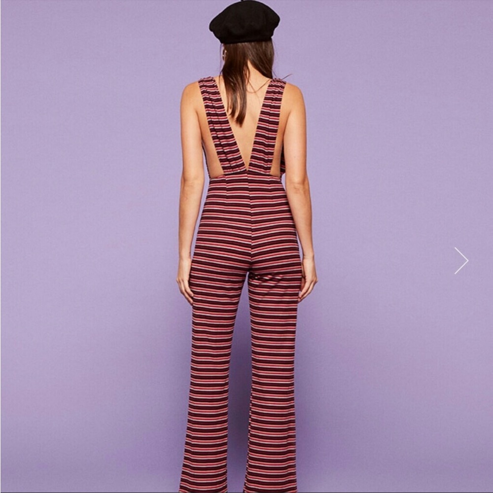🚫Sold🚫Reformation Petites Vice Jumpsuit Sunset Stripe Size XSP New With Tags - Picture 2 of 5